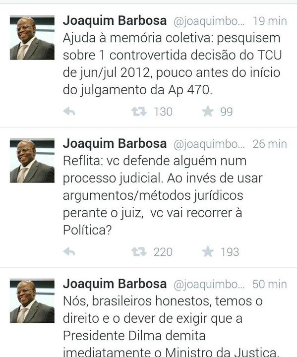 Joaquim Barbosa tuítes