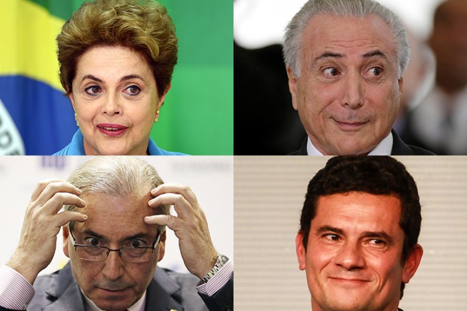 Dilma Rousseff, Michel Temer, Eduardo Cunha e Sérgio Moro