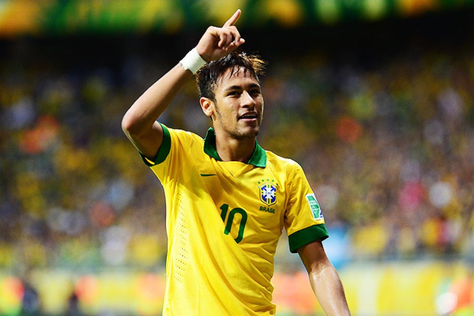 Brazilian football star Neymar, or Neymar Jr., poses as he arrives