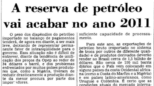 Estadão em 1981: alarme falso