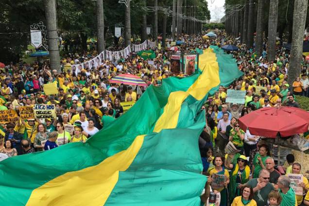 Manifestantes protestam em apoio à operação Lava Jato, em Belo Horizonte