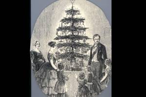 A rainha Vitória e o príncipe-consorte Alberto com os filhos, em volta da árvore de Natal