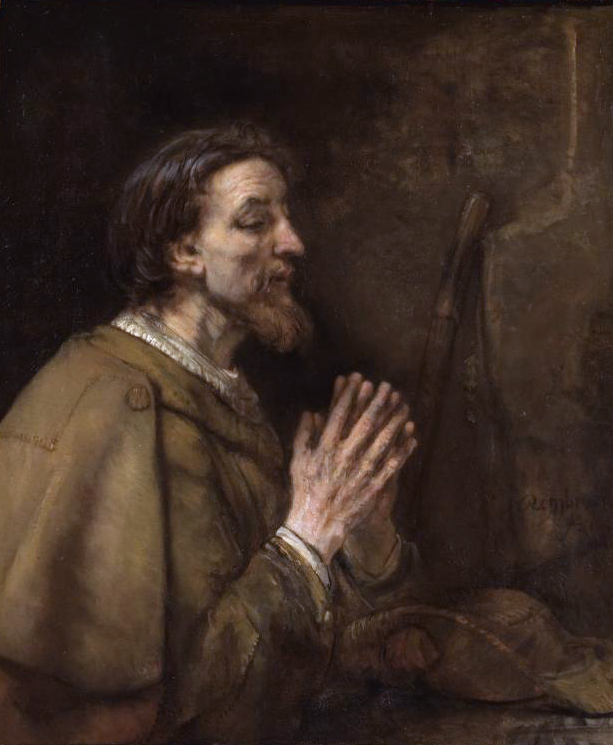 O santo, em pintura de Rembrandt: seus restos estavam escondidos em um bosque