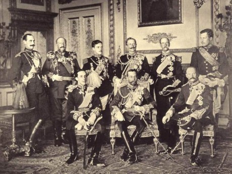 Nove reis europeus reunidos no Castelo de Windsor, de 1910