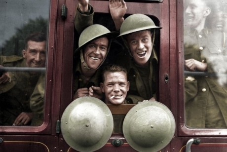 Soldados britânicos voltando do front, em 1939