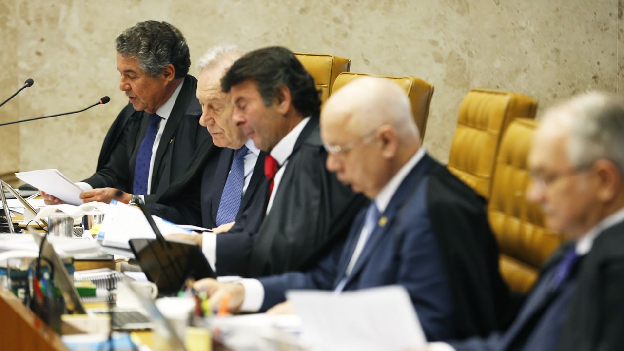 O ministro Marco Aurelio Mello durante sessão no STF