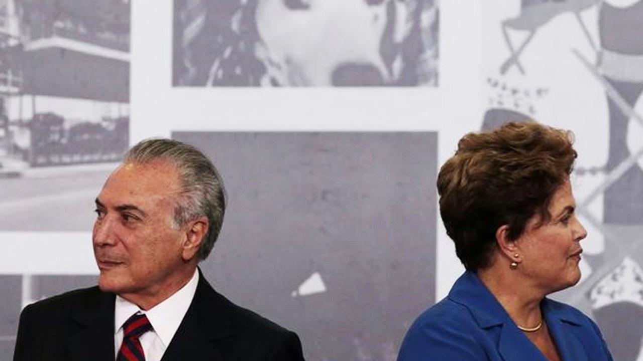Presidente cassada Dilma Rousseff e presidente Michel Temer