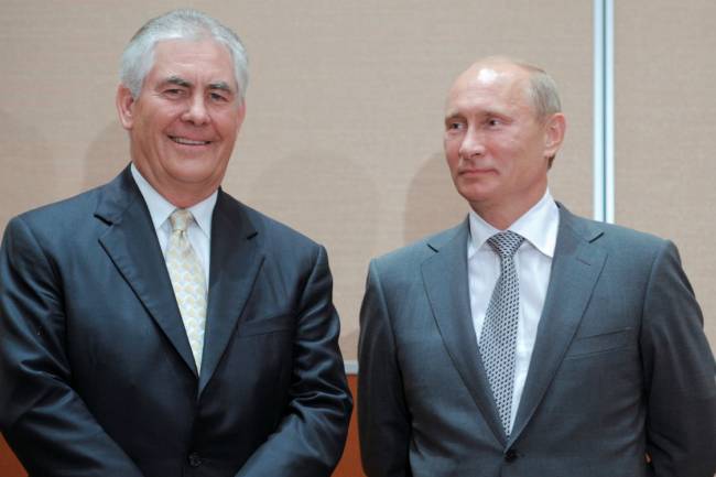 Rex Tillerson tem bom relacionamento com Vladimir Putin