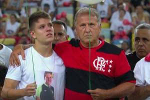 zicopallaoro Zico abraça Mateus, o filho de Sandro Pallaoro, presidente da Chapecoense morto no acidente