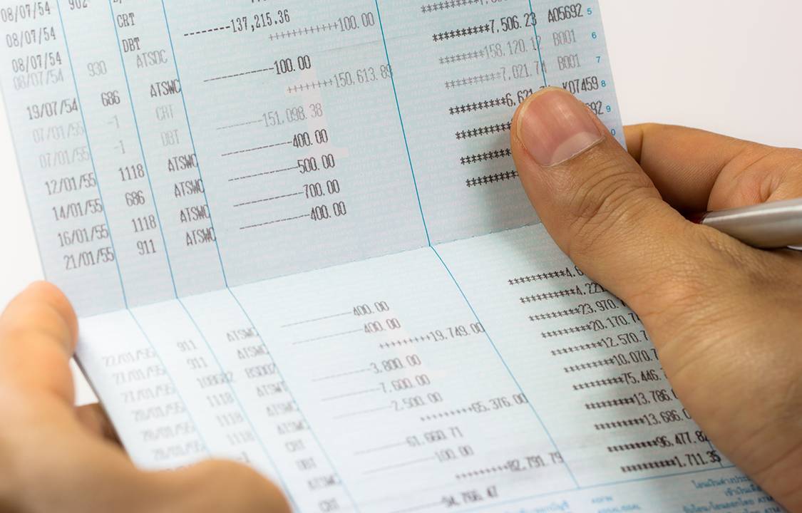 Close up of saving account passbook
