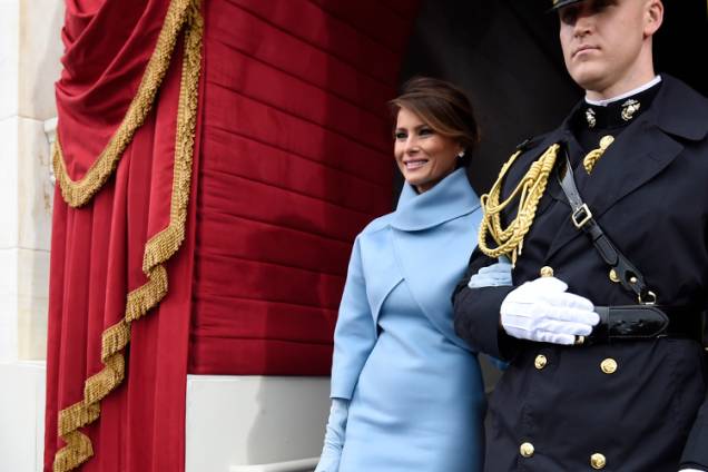 Melania Trump chega para a cerimônia de posse do presidente eleito dos Estados Unidos, Donal Trump, no Capitólio - 20/01/2017 Melania Trump chega para a cerimônia de posse do presidente eleito dos Estados Unidos, Donal Trump, no Capitólio - 20/01/2017