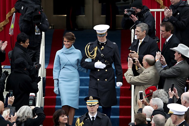 Melania Trump chega para  a cerimônia de posse do presidente dos Estados Unidos, Donal Trump, no Capitólio - 20/01/2017