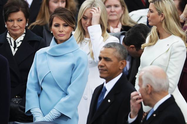 Melanie Trump, durante a cerimônia de posse do presidente eleito dos Estados Unidos, Donald Trump, no Capitólio - 20/01/2017 Melanie Trump, durante a cerimônia de posse do presidente eleito dos Estados Unidos, Donald Trump, no Capitólio - 20/01/2017