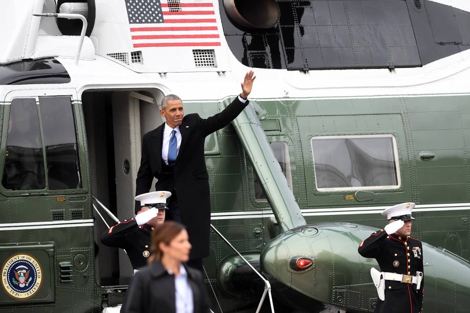 O ex-presidente Barack Obama deixa o no Capitólio, em Washington, DC - 20/01/2017