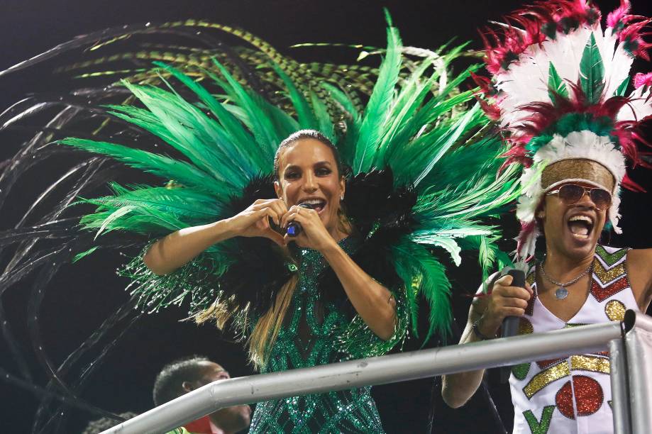 A cantora Ivete Sangalo esteve na Marquês de Sapucaí, para seu ensaio técnico como protagonista e homenageada da Grande Rio.