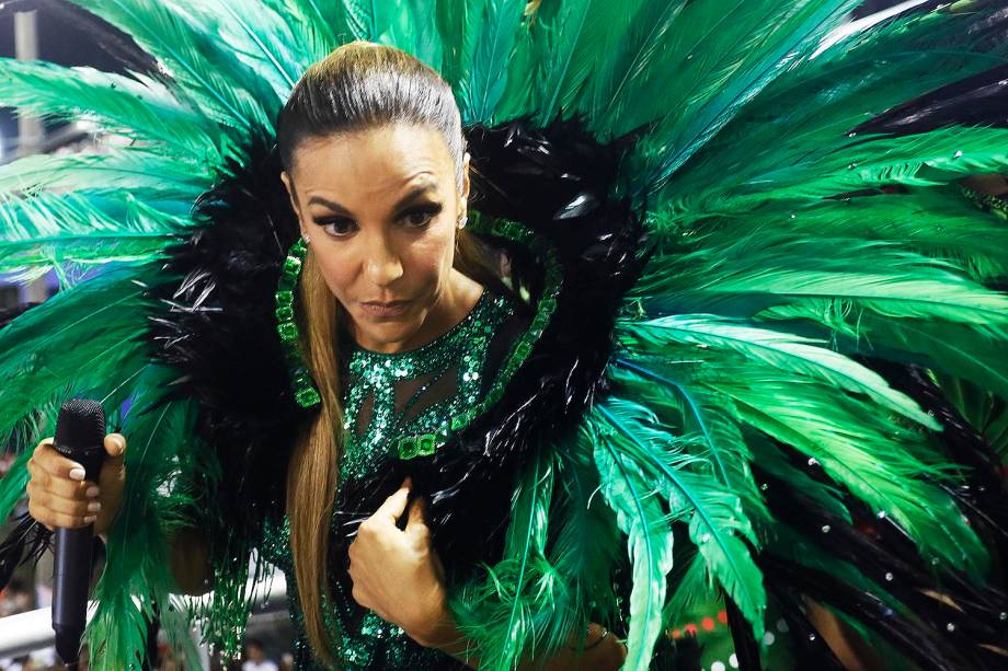 A cantora Ivete Sangalo esteve na Marquês de Sapucaí, para seu ensaio técnico como protagonista e homenageada da Grande Rio.