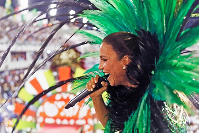 A cantora Ivete Sangalo esteve na Marquês de Sapucaí, para seu ensaio técnico como protagonista e homenageada da Grande Rio.