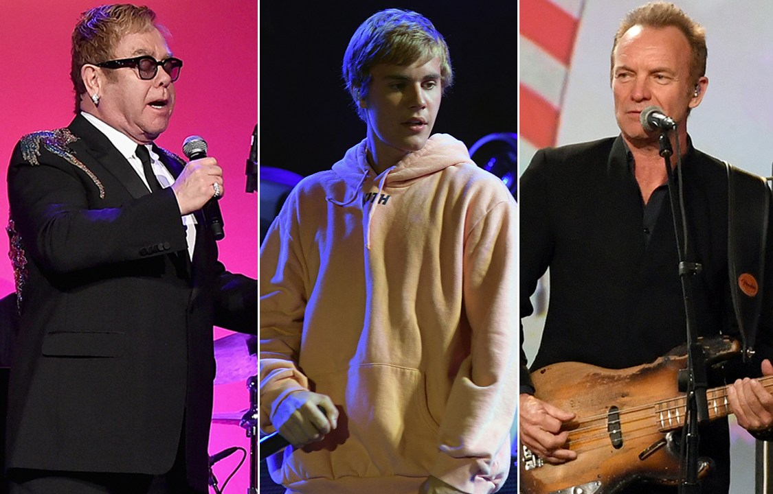 Elton John, Justin Bieber e Sting