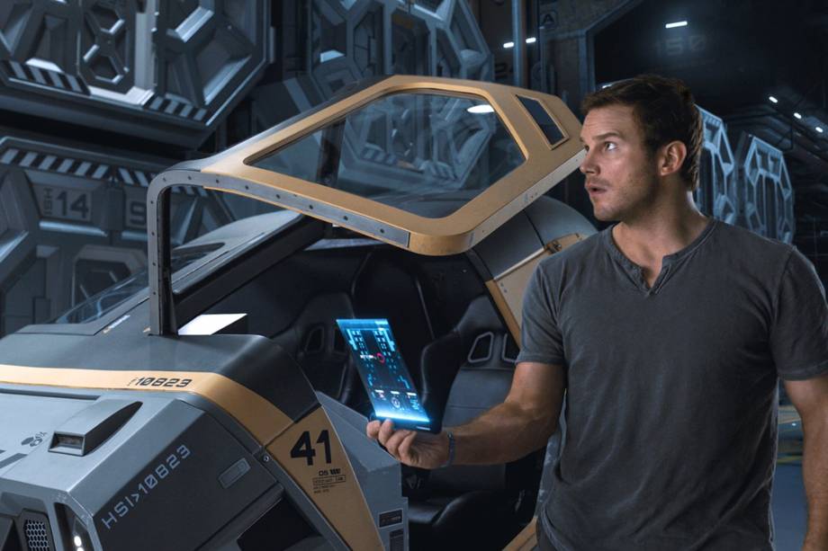 Jim Preston (Chris Pratt) no filme 'Passageiros' Jim Preston (Chris Pratt) no filme 'Passageiros'