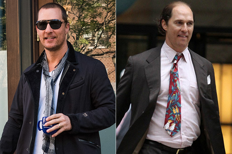 O ator Matthew McConaughey antes e durante as gravações do filme 'Ouro e Cobiça'