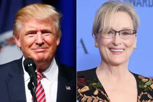 O presidente eleito dos Estados Unidos, Donald Trump e a atriz Meryl Streep