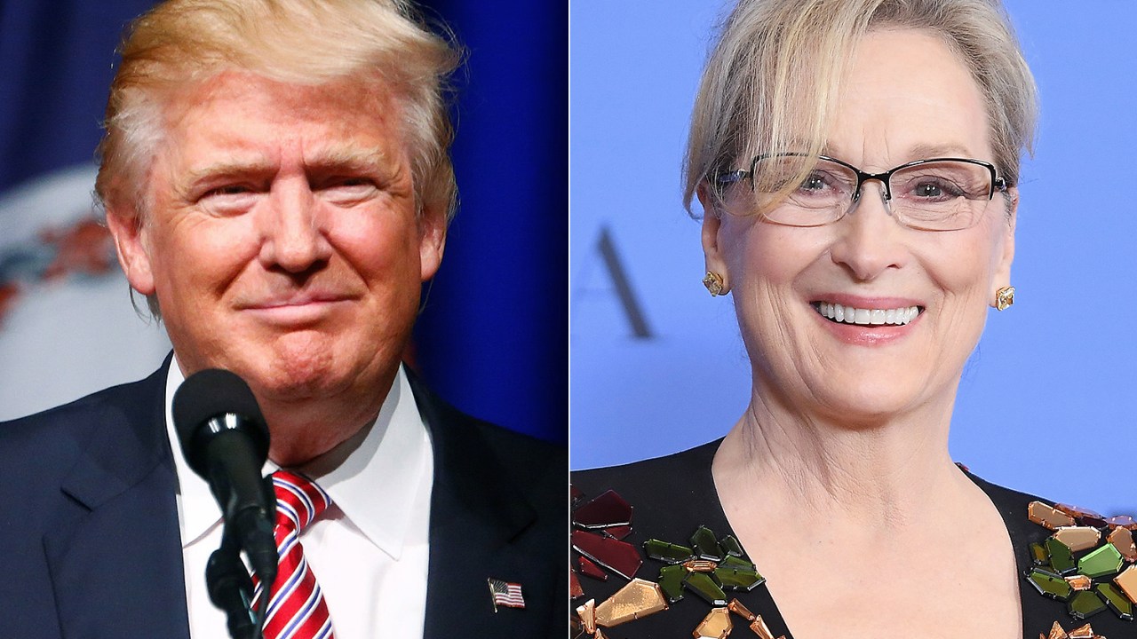 O presidente eleito dos Estados Unidos, Donald Trump e a atriz Meryl Streep