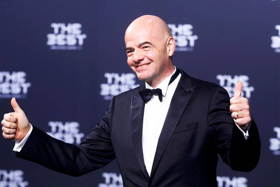 O presidente da FIFA, Gianni Infantino, chega para a cerimônia de premiação da Bola de Ouro, que elege os melhores jogadores e técnicos do mundo, em Zurique, na Suíça - 09/01/2017