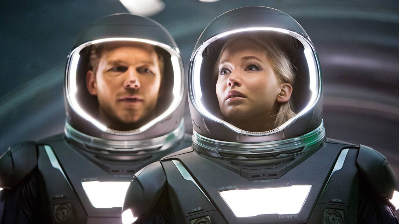 SEDUÇÃO SIDERAL - Pratt e Jennifer, como os viajantes despertados antes da hora: Adão e Eva no espaço
