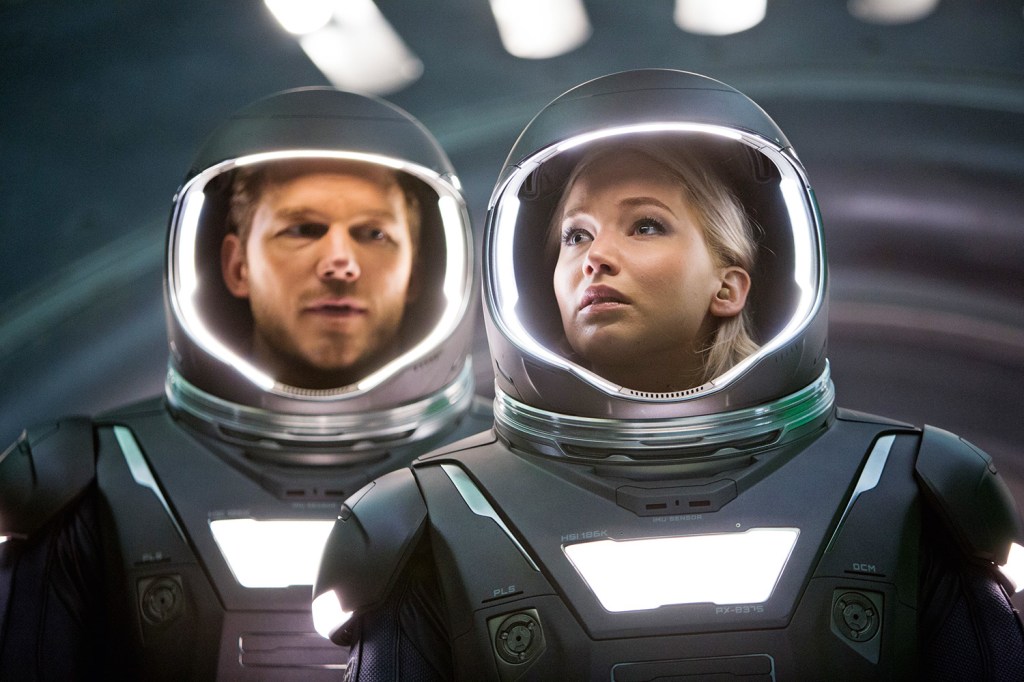 SEDUÇÃO SIDERAL - Pratt e Jennifer, como os viajantes despertados antes da hora: Adão e Eva no espaço