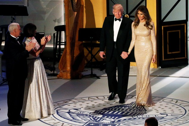 Donald Trump e Melania no baile da Union Station, em  Washington