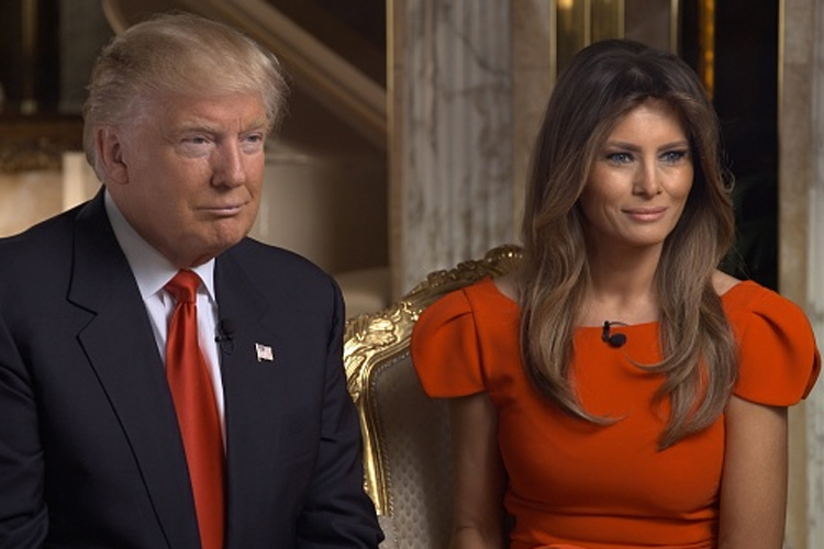 O presidente eleito Donald Trump e sua esposa, Melania