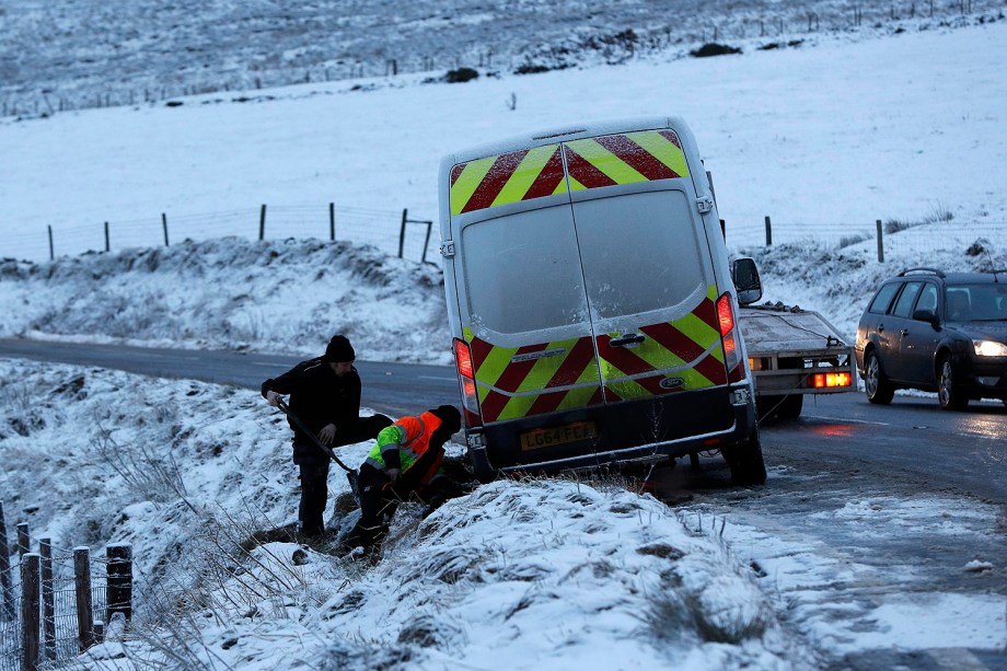 Cidade de Buxton, no Reino Unido - Tempestades de neve atingem há dias a Europa com temperaturas que chegam a 27 graus negativos