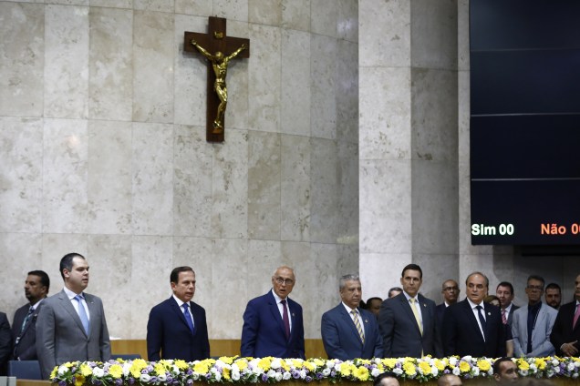 Cerimônia de posse do prefeito eleito de São Paulo, João Doria (PSDB), e vereadores da capital paulista, na Câmara Municipal na cidade