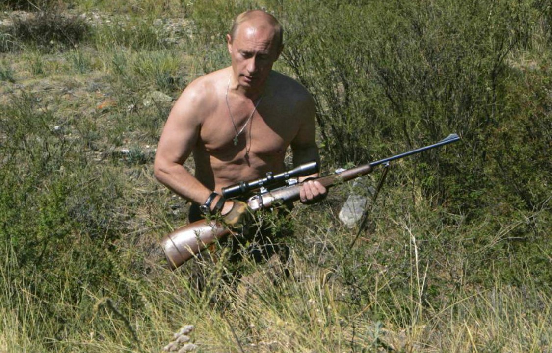 O presidente russo Vladimir Putin cultiva uma imagem de homem viril