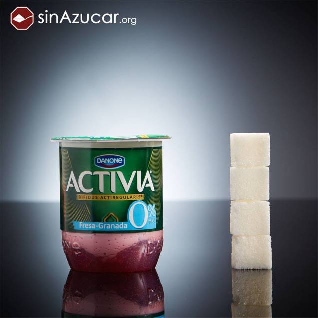 Versão light do Activia, da Danone, possui 16 g de açúcar