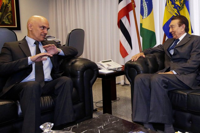 Indicado a vaga no STF e licenciado no cargo de ministro da Justiça, Alexandre de Moraes visita o senador Edison Lobão em seu gabinete em Brasília, DF - 09/02/2017