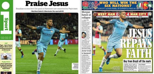 Jornais britânicos estampam a "fé" em Gabriel Jesus