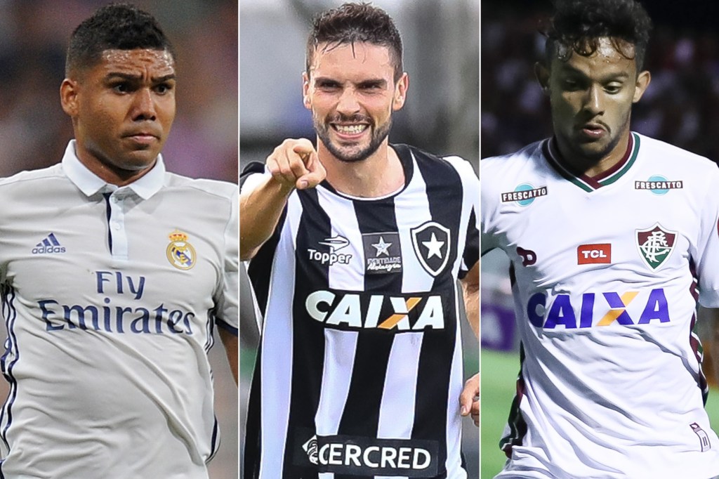 Casemiro (Real Madrid), Rodrigo Pimpão (Botafogo) e Gustavo Scarpa (Fluminense)