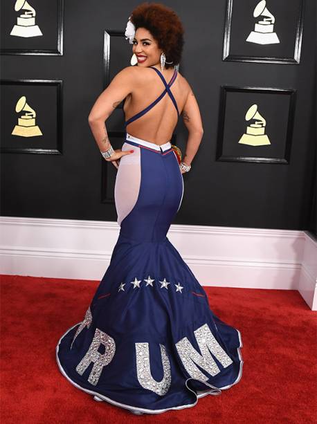 Joy Villa chega para a cerimônia da 59ª edição do Grammy no Staples Center, em Los Angeles, nos Estados Unidos - 12/02/2017