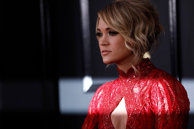 A cantora Carrie Underwood durante a cerimônia da 59ª edição do Grammy no Staples Center, em Los Angeles, nos Estados Unidos - 12/02/2017