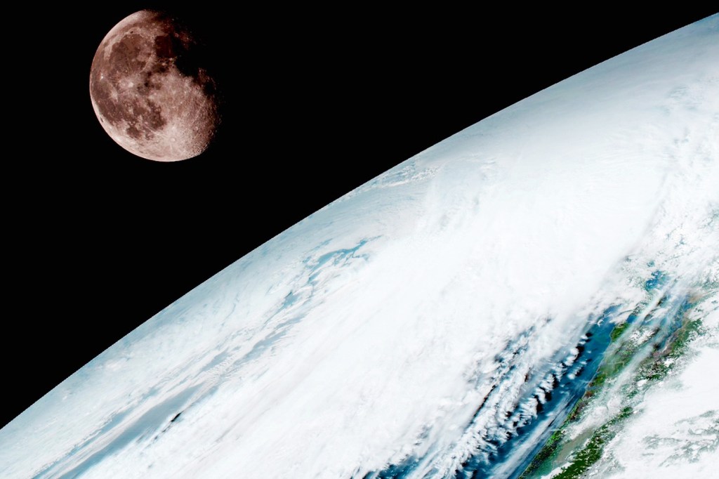 Lua vista a partir da Estação Espacial Internacional (ISS)