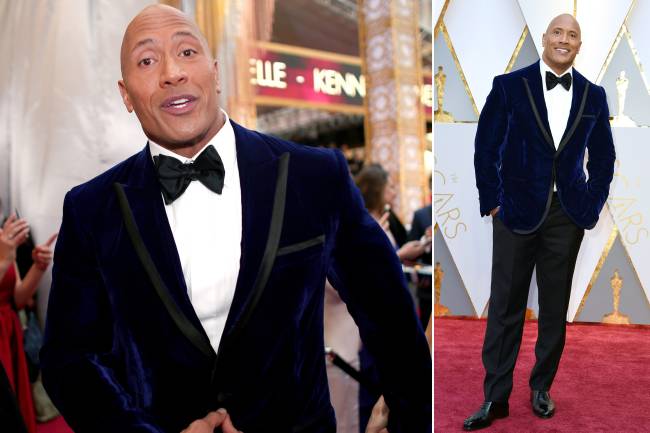 entretenimento-cinema-oscar-20170226-064 Ternos azuis no Oscar - Dwayne Johnson