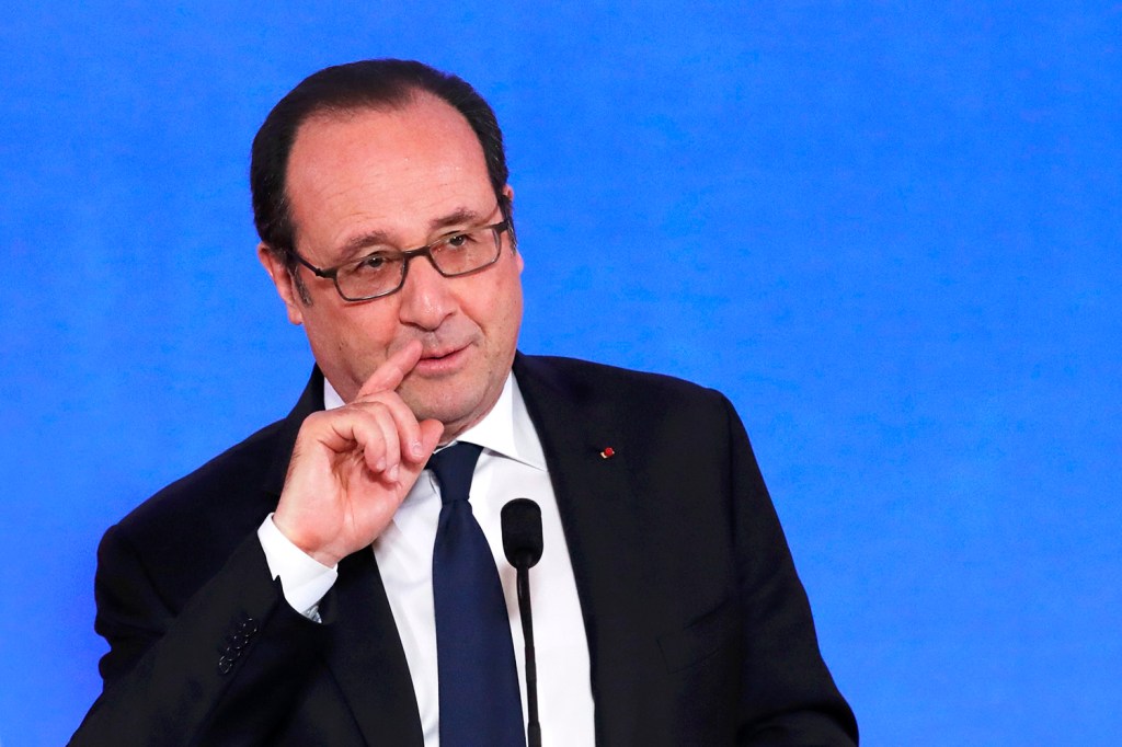 Presidente francês Francois Hollande discursa no Show Internacional de Agricultura em Paris, França - 25/02/2017