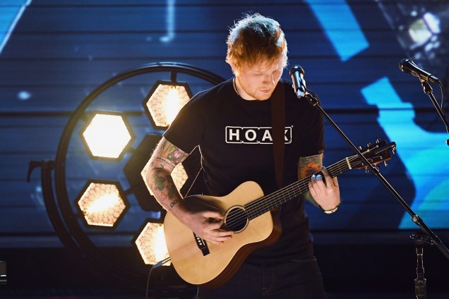 Ed Sheeran durante a cerimônia da 59ª edição do Grammy, em Los Angeles, nos Estados Unidos - 12/02/2017