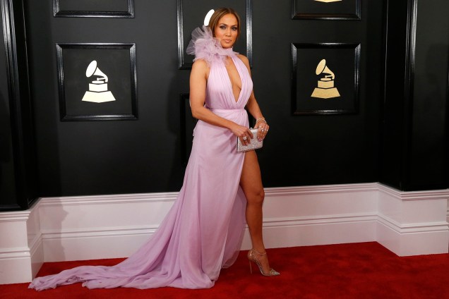 Jennifer Lopez durante a cerimônia da 59ª edição da maior premiação da música no Staples Center, em Los Angeles, nos Estados Unidos - 12/02/2017