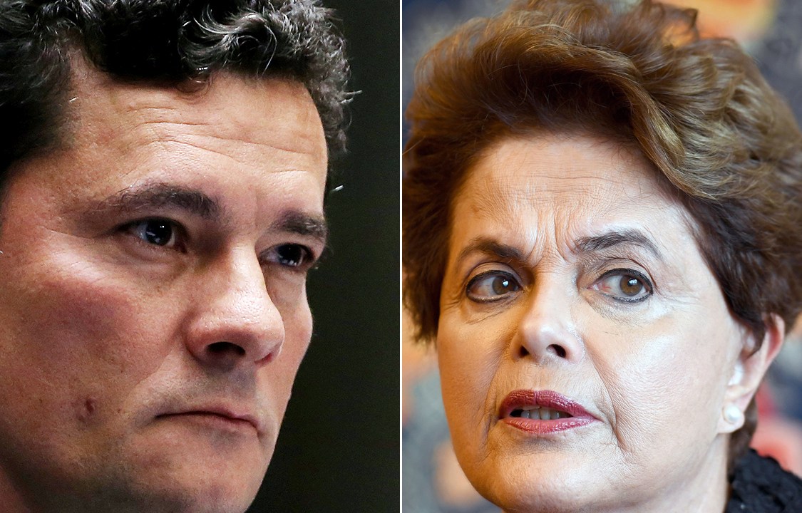 O juiz federal Sergio Moro e a ex-presidente Dilma Rousseff (PT)