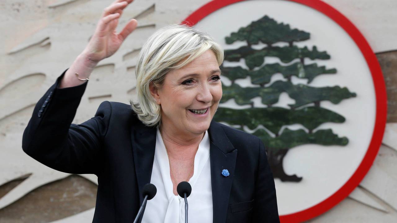 Marine Le Pen durante visita ao Líbano