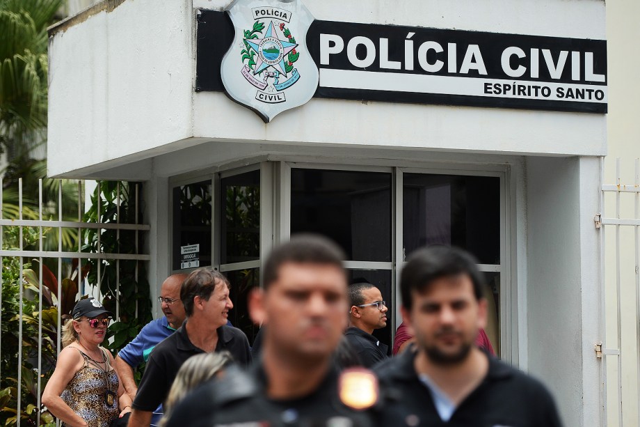 Protesto de policiais civis em apoio à greve dos policiais militares em Vitória (ES) - 08/02/2017