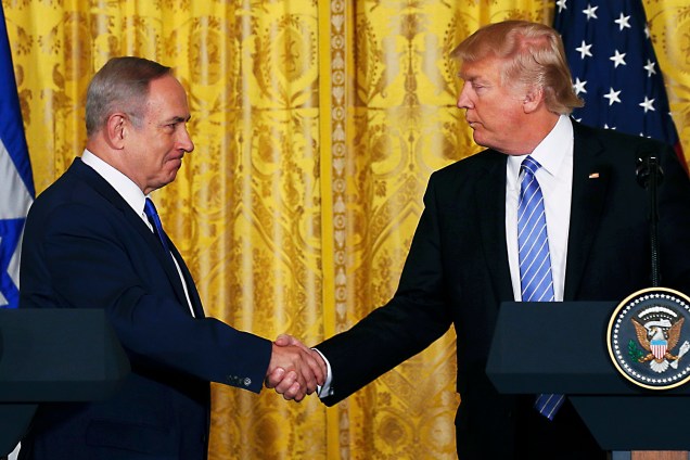 O presidente dos Estados Unidos, Donald Trump, encontra o primeiro-ministro de Israel Benjamin Netanyahu em Washington, DC - 15/02/2017