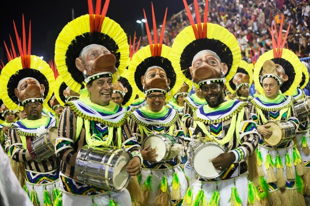 Com o enredo ' Xingu – o clamor que vem da floresta', a escola de samba Imperatriz Leopoldinense desfila no Sambódromo da Marquês de Sapucaí, no Rio de Janeiro (RJ) - 27/02/2017